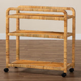 Modern European furniture - Rattan Wrapped Kitchen Cart - www.oroa.com