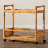 Modern European furniture - Rattan 2-Tier Kitchen Cart - www.oroa.com