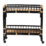 Modern European furniture - Black 2-Tier Kitchen Cart - www.oroa.com