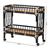 Modern European furniture - Black 2-Tier Kitchen Cart - www.oroa.com