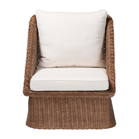 Brown Braided Rattan Accent Chair | Bali Loom Derris | Oroa.com