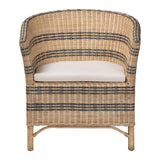 Modern European furniture - Striped Rattan Curved Accent Chair - www.oroa.com