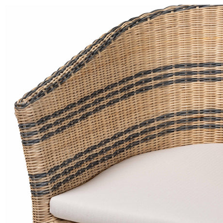 Modern European furniture - Striped Rattan Curved Accent Chair - www.oroa.com