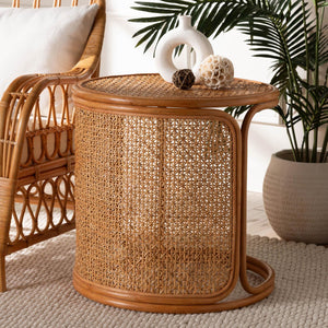 Woven Rattan Round End Table | Bali Loom Eldon | Oroa.com
