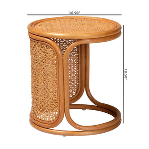 Woven Rattan Round End Table | Bali Loom Eldon | Oroa.com