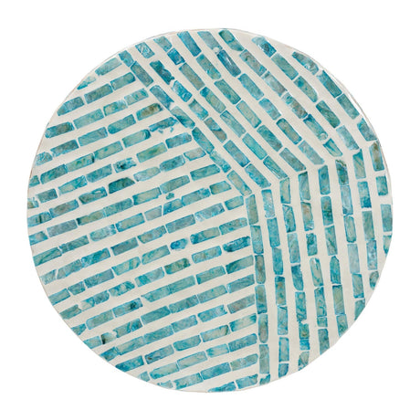 Modern European furniture - Blue Mother Of Pearl End Table - www.oroa.com