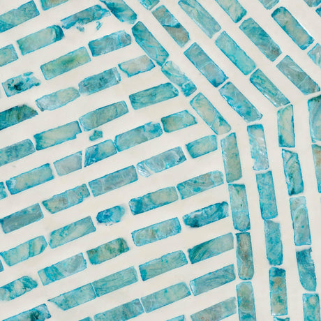 Modern European furniture - Blue Mother Of Pearl End Table - www.oroa.com