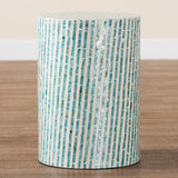 Modern European furniture - Blue Mother Of Pearl End Table - www.oroa.com