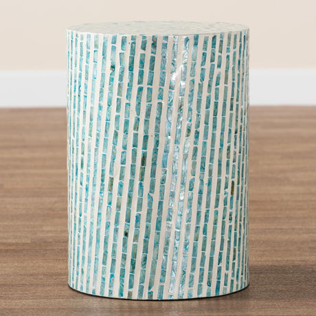 Modern European furniture - Blue Mother Of Pearl End Table - www.oroa.com