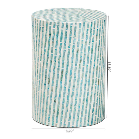 Modern European furniture - Blue Mother Of Pearl End Table - www.oroa.com