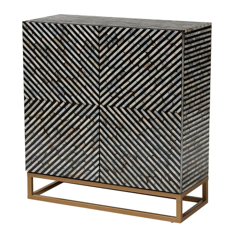 Modern European furniture - Black Gray 2 Door Cabinet - www.oroa.com