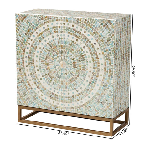 Modern European furniture - Multicolored Mother Of Pearl Cabinet - www.oroa.com