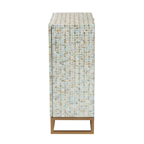 Modern European furniture - Multicolored Mother Of Pearl Cabinet - www.oroa.com