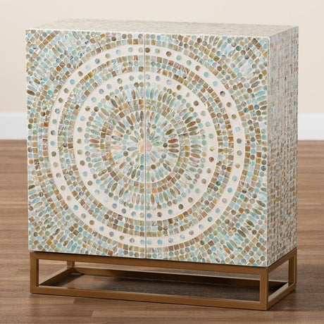 Modern European furniture - Multicolored Mother Of Pearl Cabinet - www.oroa.com
