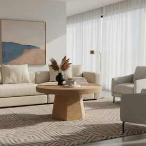 Organic Shaped Jute Coffee Table | Bali Loom Lenka | Oroa.com