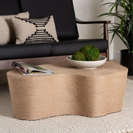 Jute Freeform Coffee Table | Novi Living Edna