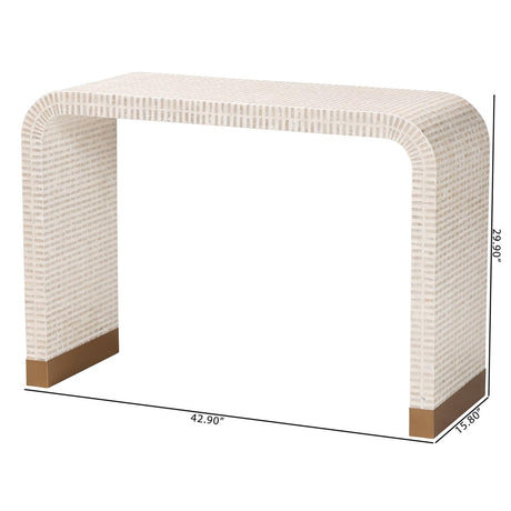Modern European furniture - White Capiz Shell Console Table - www.oroa.com