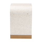 Modern European furniture - White Capiz Shell Side Table - www.oroa.com