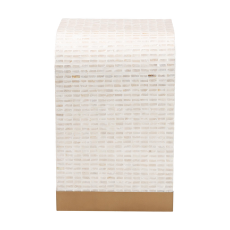 Modern European furniture - White Capiz Shell Side Table - www.oroa.com