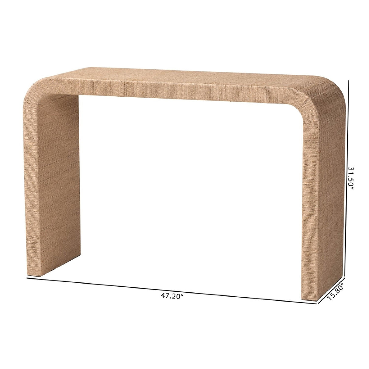 Woven Jute Japandi Console Table | Bali Loom Eviana | Oroa.com