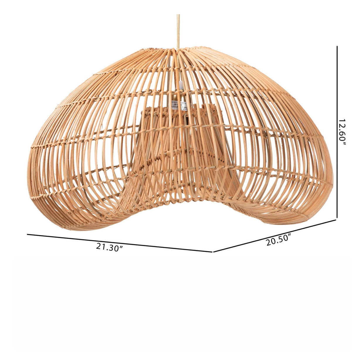 Natural Rattan Dome Pendant Lamp | Bali Loom Hansa | Oroa.com