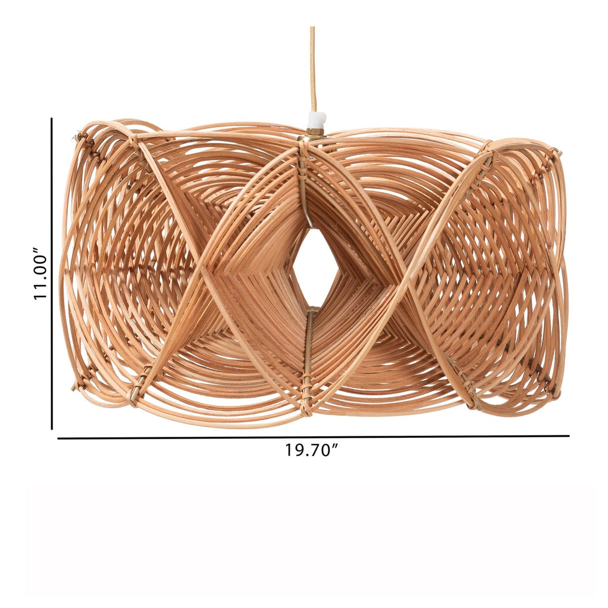 Modern European furniture - Geometrical 3D Rattan Pendant Lamp - www.oroa.com
