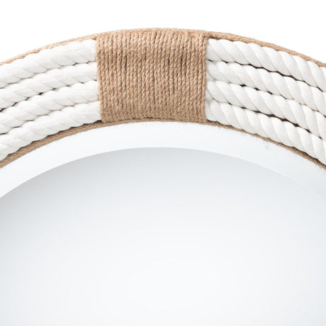 Modern European furniture - White Woven Round Mirror - www.oroa.com