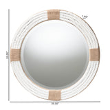 Modern European furniture - White Woven Round Mirror - www.oroa.com