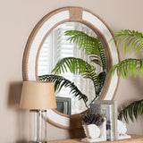 Modern European furniture - Round Woven Jute Mirror - www.oroa.com