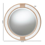 Modern European furniture - Round Woven Jute Mirror - www.oroa.com