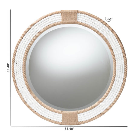 Modern European furniture - Round Woven Jute Mirror - www.oroa.com
