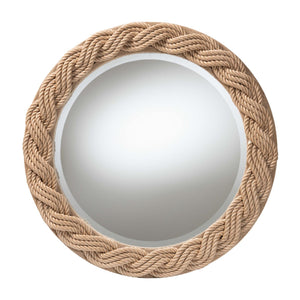 Modern European furniture - Braided Rope Round Boho Mirror - www.oroa.com