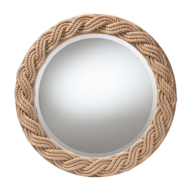 Modern European furniture - Braided Rope Round Boho Mirror - www.oroa.com