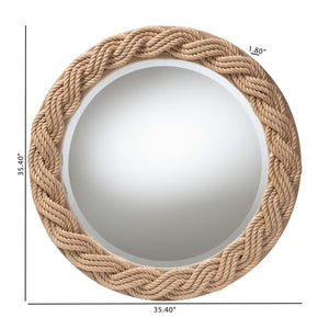 Modern European furniture - Braided Rope Round Boho Mirror - www.oroa.com
