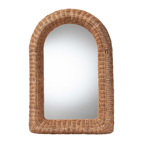 Modern European furniture - Arched Wicker Wall Mirror - www.oroa.com