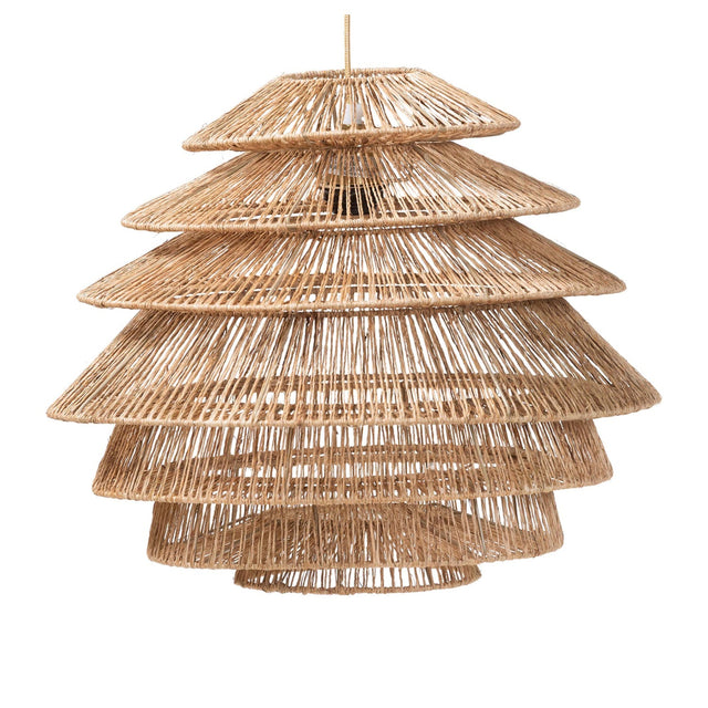 Woven Jute Tiered Pendant Lamp | Bali Loom Kaede | Oroa.com