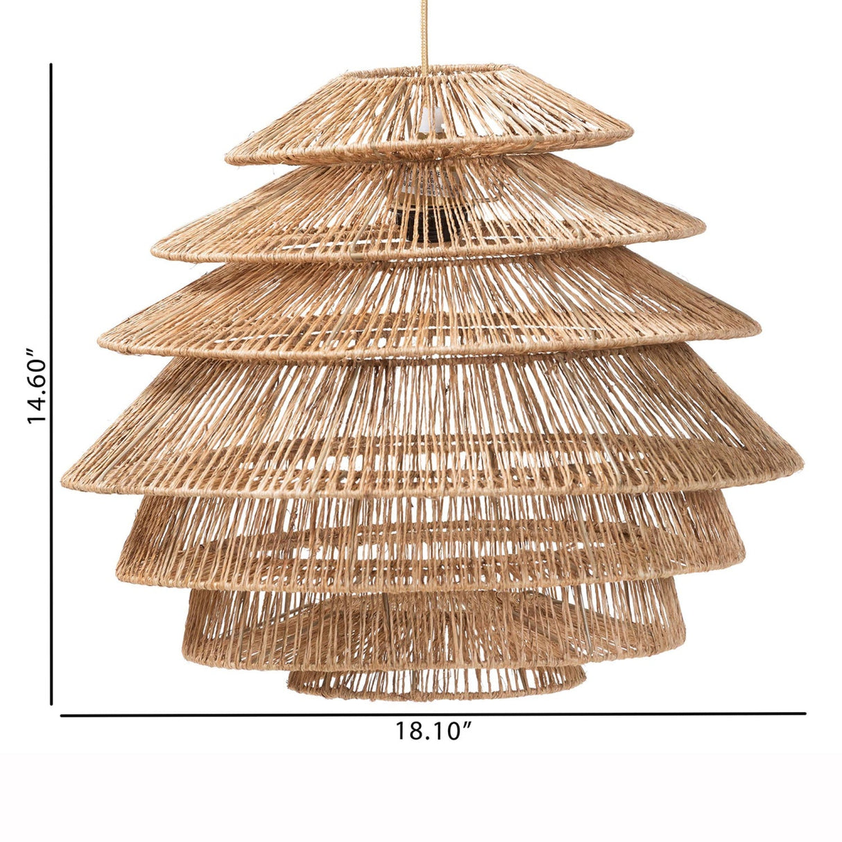 Woven Jute Tiered Pendant Lamp | Bali Loom Kaede | Oroa.com