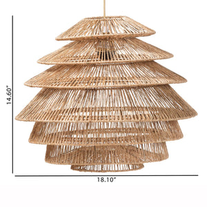 Woven Jute Tiered Pendant Lamp | Bali Loom Kaede | Oroa.com