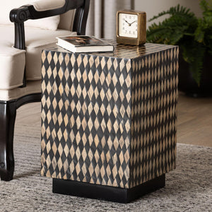 Diamond Pattern Bamboo End Table | Bali Loom Paulo | Oroa.com