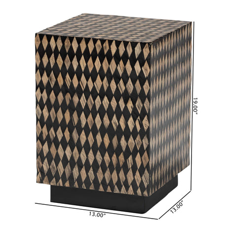 Modern European furniture - Diamond Pattern Bamboo End Table - www.oroa.com