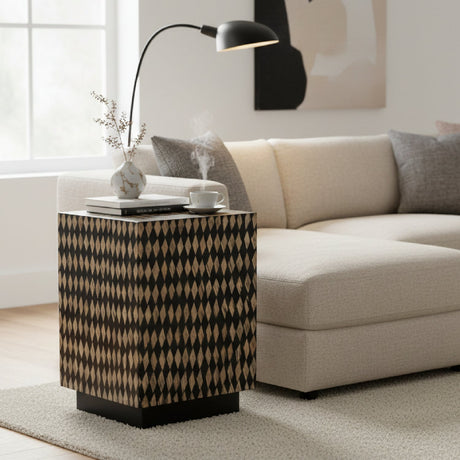 Modern European furniture - Diamond Pattern Bamboo End Table - www.oroa.com