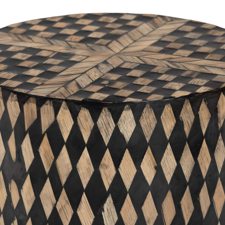 Modern European furniture - Diamond Pattern Bamboo End Table - www.oroa.com