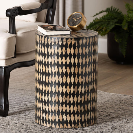 Modern European furniture - Diamond Pattern Bamboo End Table - www.oroa.com