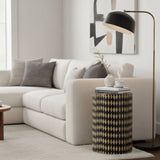 Modern European furniture - Diamond Pattern Bamboo End Table - www.oroa.com