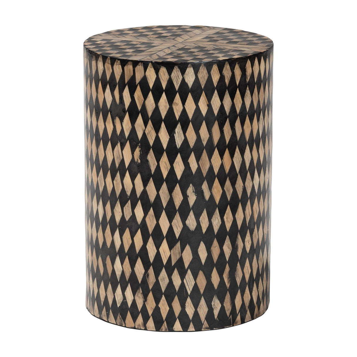 Diamond Pattern Bamboo End Table | Bali Loom Paulo | Oroa.com