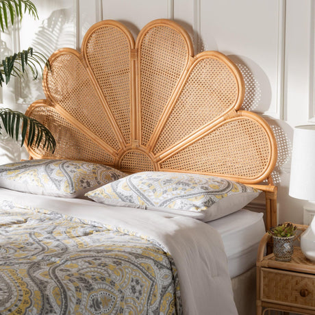 Rattan Scalloped Queen Headboard – Flower – alternate view 5