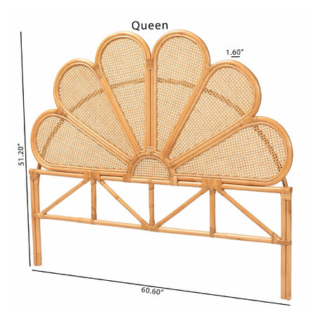 Rattan Scalloped Queen Headboard – Flower – alternate view 8