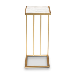   Modern European furniture - Gold C Shaped Marble End Table - www.oroa.com | Oroa.com