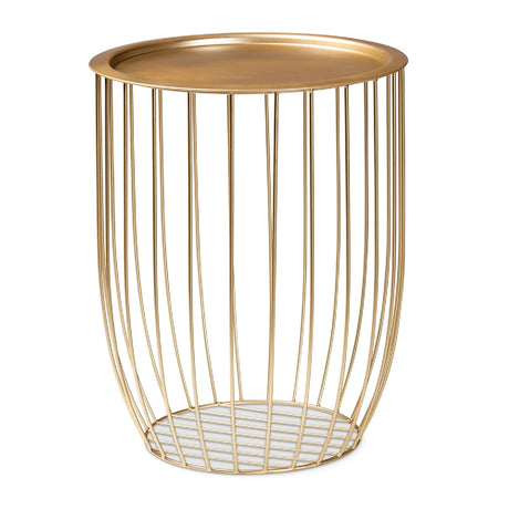 Gold Openwork Frame End Table | Novi Living Mabon