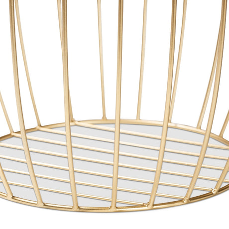 Modern European furniture - Gold Openwork Frame End Table - www.oroa.com